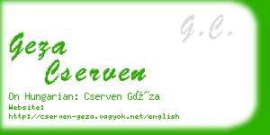 geza cserven business card